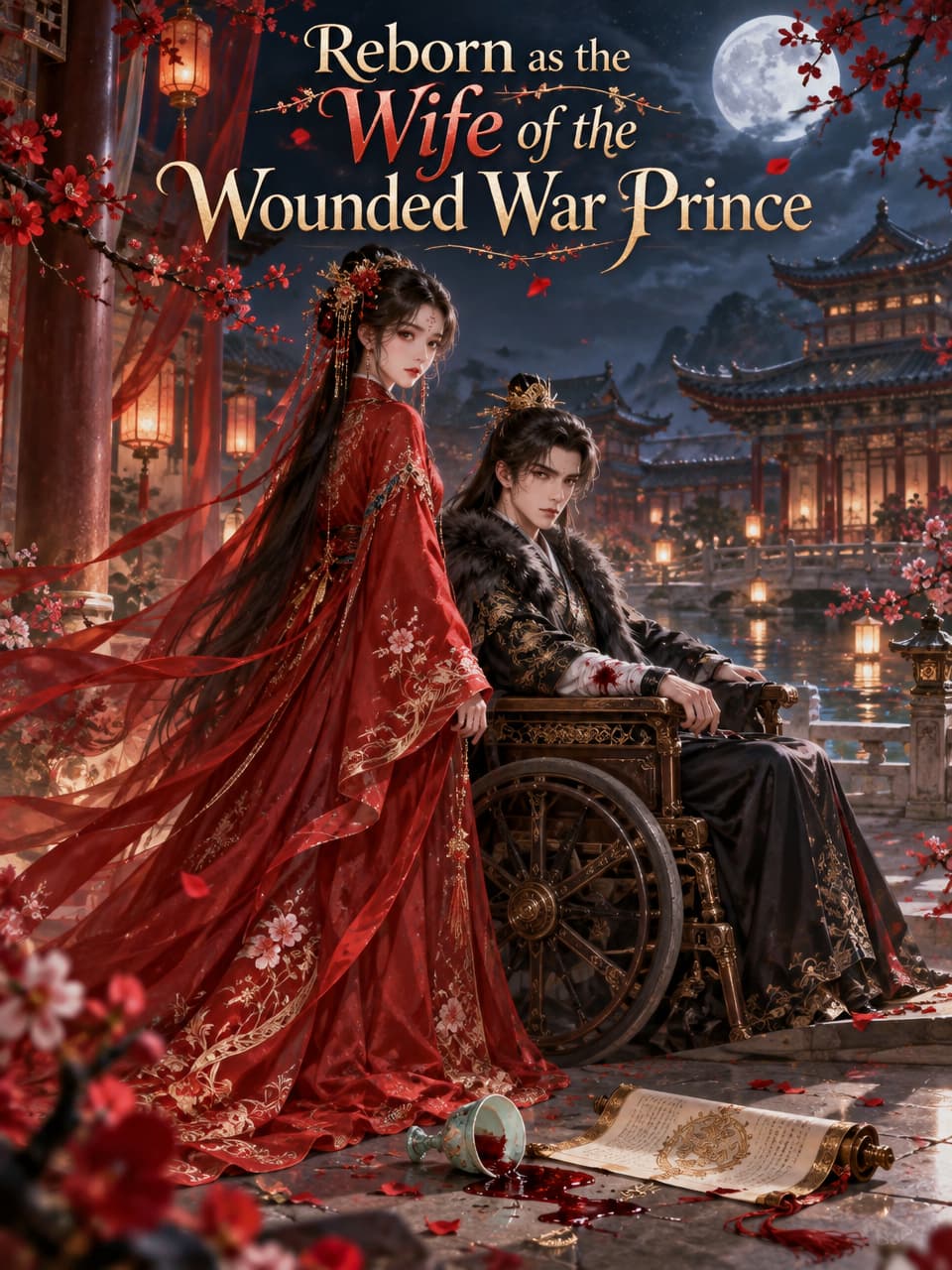 Cover of Reborn as the Wife of the Wounded War Prince by Celine Darrow