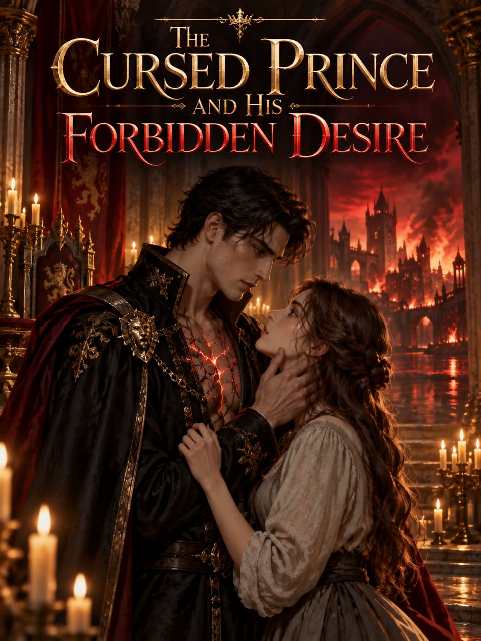Cover of The Cursed Prince and His Forbidden Desire by Hollis Hawthorne