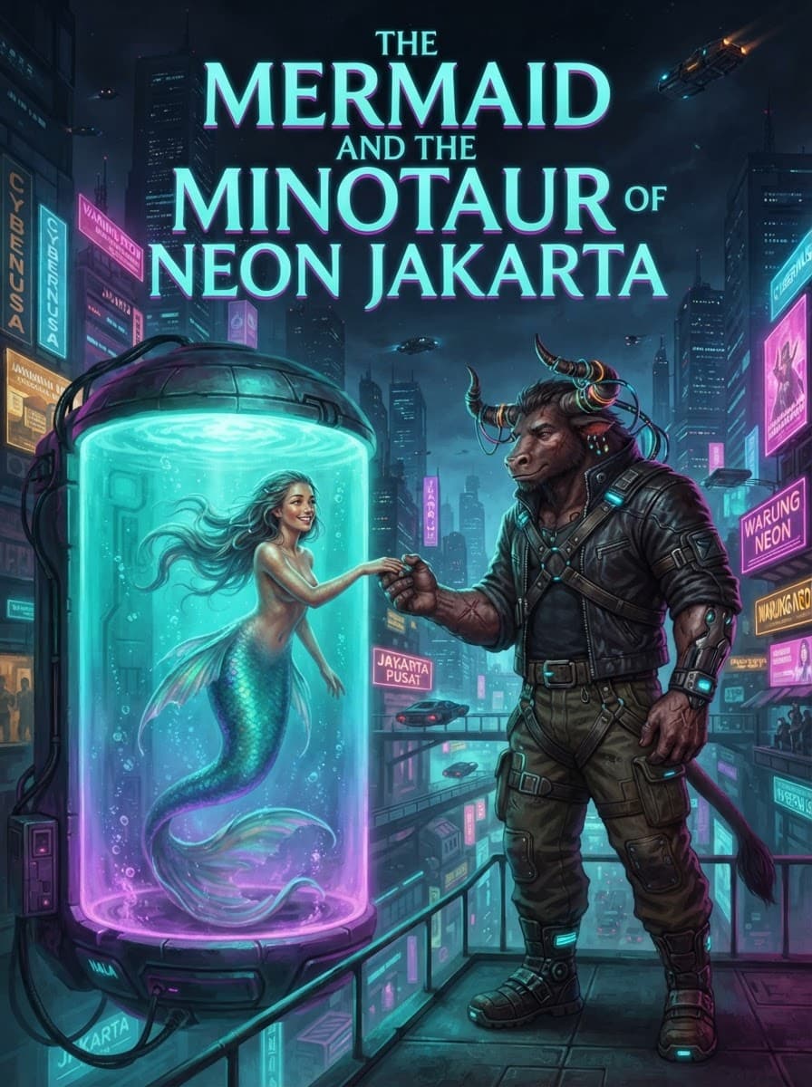 Cover of The Mermaid and the Minotaur of Neon Jakarta by Tatum Ellery
