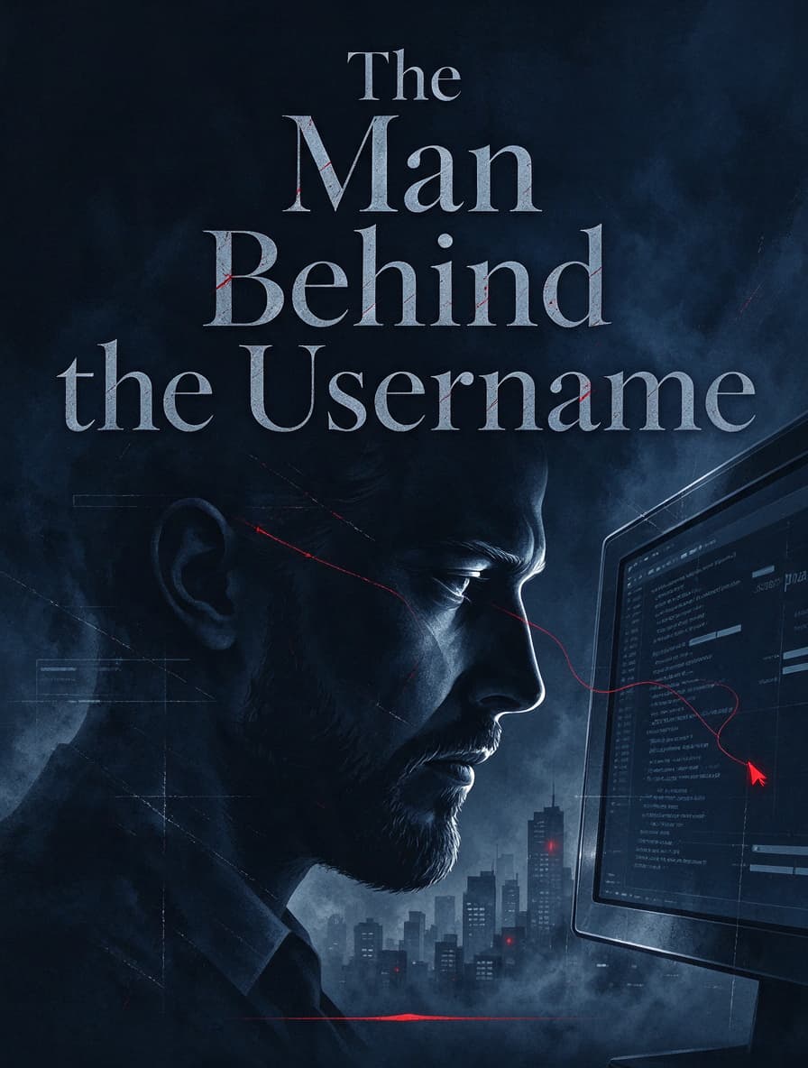 Cover of The Man Behind the Username by Lucien Fontaine