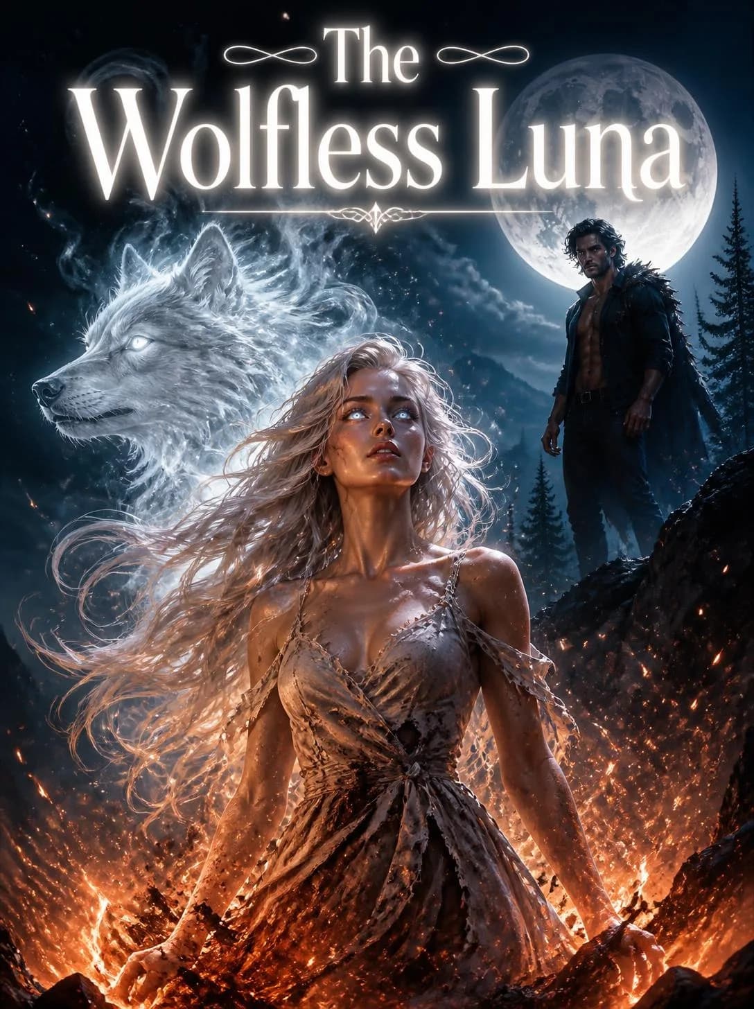 Cover of The Wolfless Luna by Aurora Blackwell